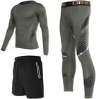 Compression Tight Sport Suit For Man Green / Black Breathable High Elasticity